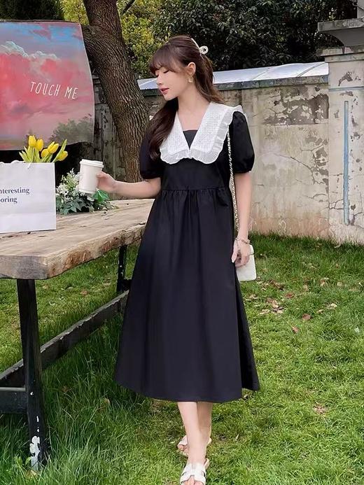 【诗铭洛可】XC409连衣裙设计感拼重工刺绣娃娃领裙子B18-3 商品图1