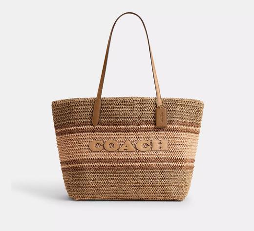 Coach 新款草编敞口托特包 商品图0