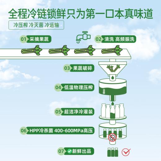 【鲜果冷榨】HPP西芹汁 245ml*1瓶 果蔬轻食轻盈口感 商品图6