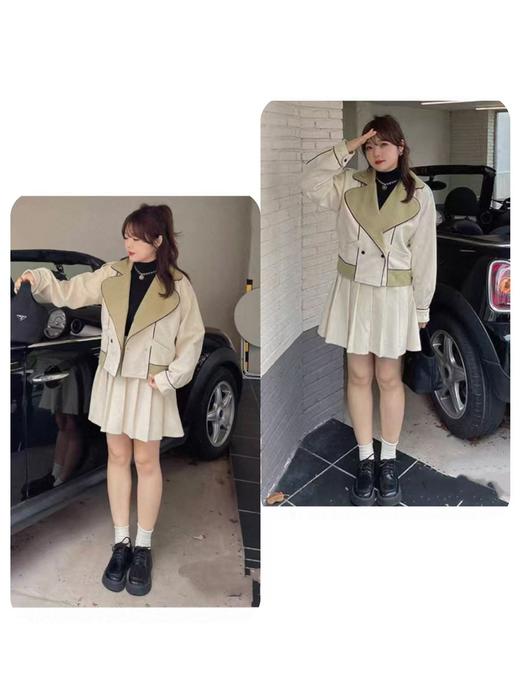 【诗铭洛可】XCY838拼色西服外套灯芯绒B19-3 商品图1