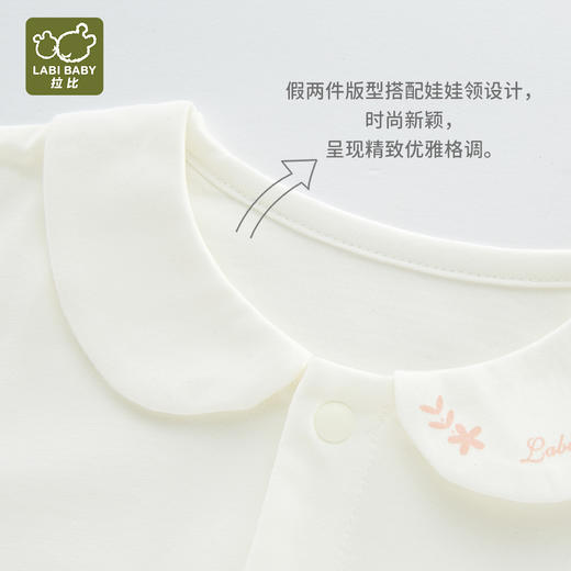 拉比-童衣类（夏）I5精致花边全开连体衣玫瑰红059 商品图3
