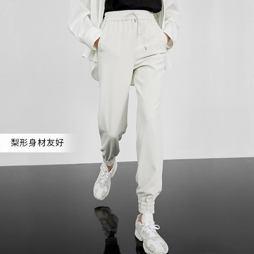 simplepieces休闲裤春夏高级感中高腰弹力垂软锥形裤 商品图1