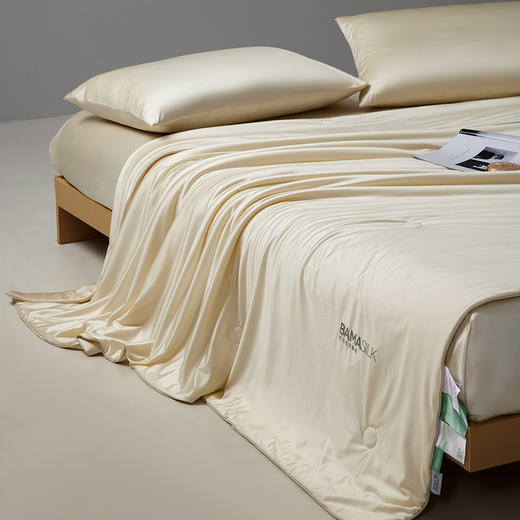 自然醒A类莹丝流光蚕丝夏被轻奢高端巴拿马蚕丝春夏季母婴级裸睡亲肤空调被薄被子可机洗纯色LFS 商品图1