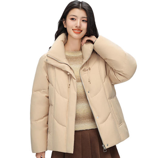 丰讯 新中式盘扣羽绒服女短款冬季甜美立领保暖外套 FXYL6880 商品图0