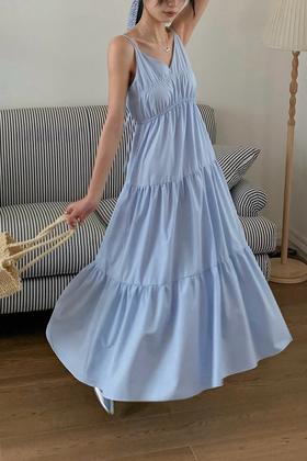 SUMMER & SAGE 法式V领吊带连衣裙 20520