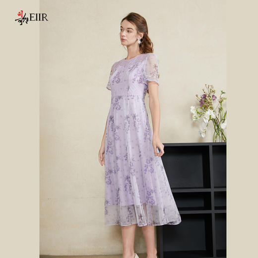 司歌蕾丝刺绣仙气短袖收腰连衣裙A911074X 商品图4