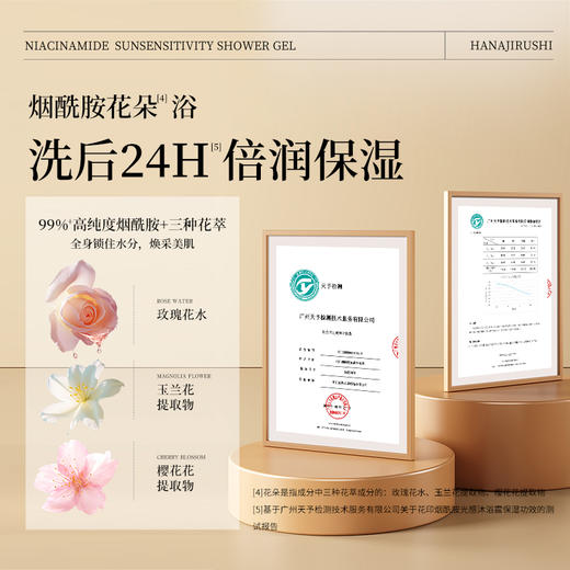 【99元3件】花印烟酰胺光感沐浴露500mL【送同款沐浴露体验装100ml】 商品图4