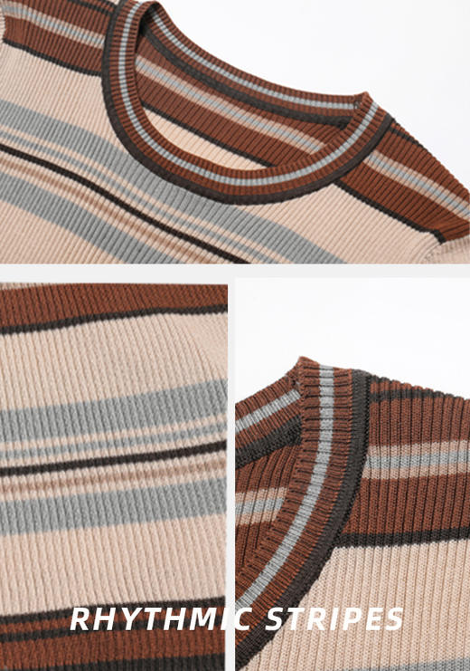 臣禾	【律动条纹T】天丝正肩圆领短袖T恤	JZ252050222 商品图1