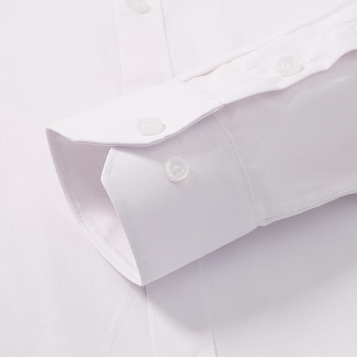 【棉混纺 亲肤透气】罗蒙春秋长袖衬衫男士商务正装通勤职业工装上班纯色衬衣男 商品图10