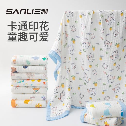 三利婴儿浴巾6层纱布纯棉超软新生儿宝宝儿童全棉洗澡大毛巾裹巾 商品图2