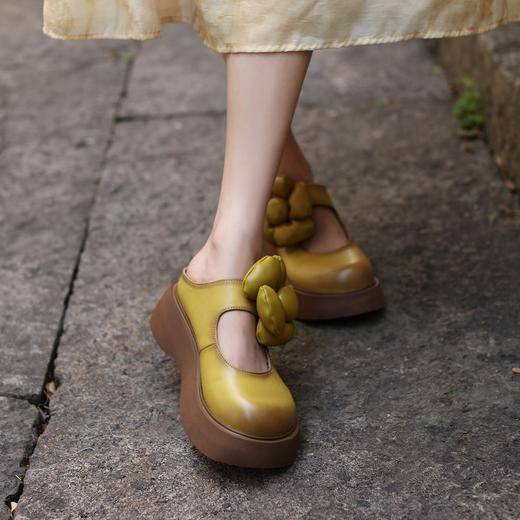 【里外全皮】包头花朵拖鞋25夏新款百搭松糕底超轻凉拖鞋-BB 商品图6