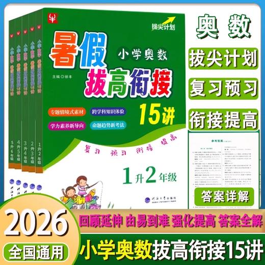 语文数学英语暑假拔高衔接15讲数学巩固衔接15讲一年级二三四五六年级暑假作业人教版衔接练习册 商品图1