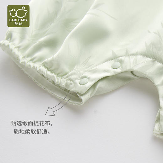 拉比-童衣类（夏）I5国风后开连体短袖衣灰绿059 商品图3