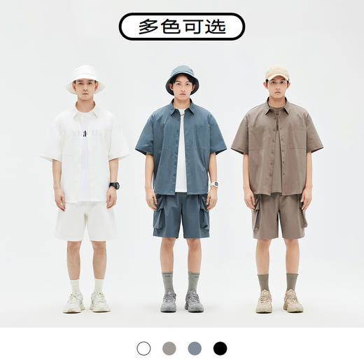 GXG男装 多色中阔潮流字母印花短袖衬衫  夏季热卖衬衫 商品图3