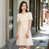 奢姿大码女装2025夏季优雅通勤圆领洋气高级感A摆收腰显瘦连衣裙9952853480 商品缩略图1
