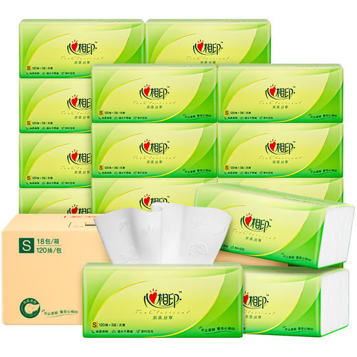 心相印 茶语丝享系列120抽18包装三层塑装纸面巾 ADA00844 商品图0
