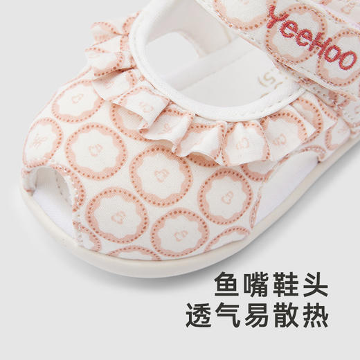 【商场同款】英氏儿童鞋夏季女宝透气步前鞋小凉鞋魔术贴新款 商品图2