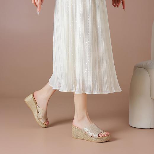 【坡跟拖鞋】25夏季新款厚底防水台经典女鞋休闲增高凉拖鞋女-BB 商品图7