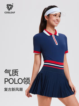【2025上新】科里芙POLO翻领修身短袖高尔夫球服T恤显瘦透气高级感休闲健身衣