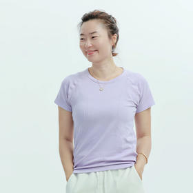 LEANA新品运动无缝面料短袖休闲百搭时尚LN5159