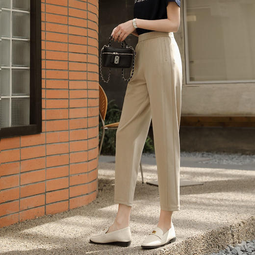 女裤夏季韩版松紧腰手感超软萝卜裤    AC-5K7160 商品图1