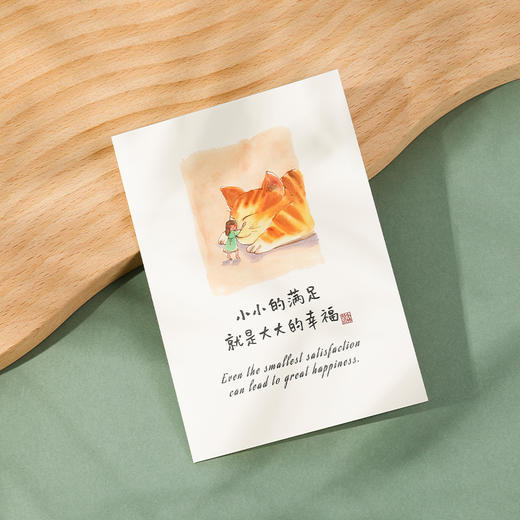买一送一  治愈系贺卡 中英文对照形式  把生活的褶皱熨成一句轻笑，邮寄给世界的温柔 商品图5