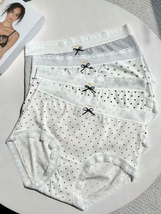 Laperla 香风仙气颜值舒适并存内裤80支超细纤维罗纹 亲肤柔软（一合4条装）均码80～135🉑穿 商品图1