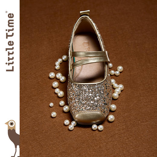 littletime女童公主鞋2025春夏新皮鞋儿童亮片金银芭蕾鞋礼服单鞋 商品图3