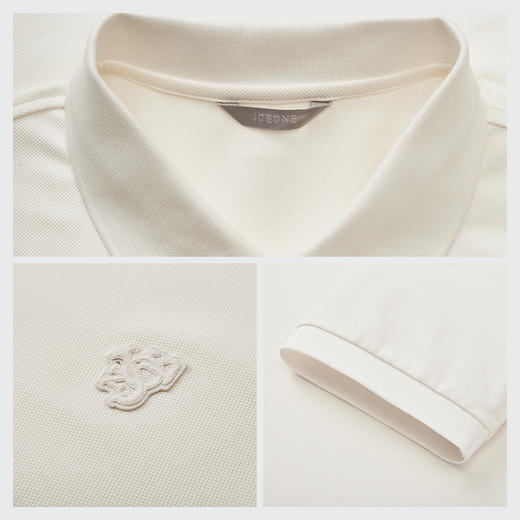 九牧王 凉感POLO衫 夏白色扁机领标准版短袖POLO衫 JT2E20210 商品图3