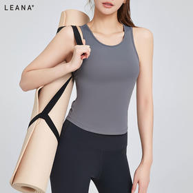 LEANA新品瑜伽裸感一体杯长款背心LN020-1