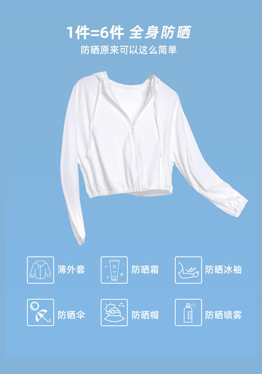 臣禾	【冰皮防晒衣】连帽抽绳防紫外线瑜伽服短外套	JZ252010675 商品图3