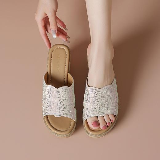 【坡跟拖鞋】25夏季新款厚底防水台经典女鞋休闲增高凉拖鞋女-BB 商品图4