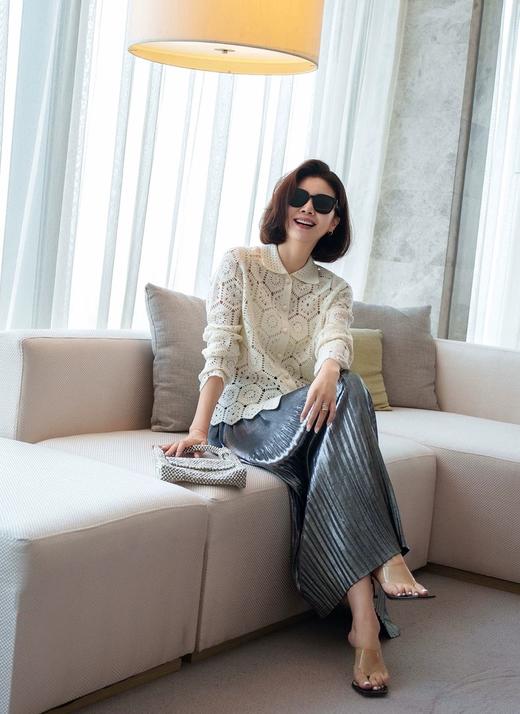 熠熠生辉重工艺术感压褶松紧腰光泽气质通勤百褶裙 商品图7