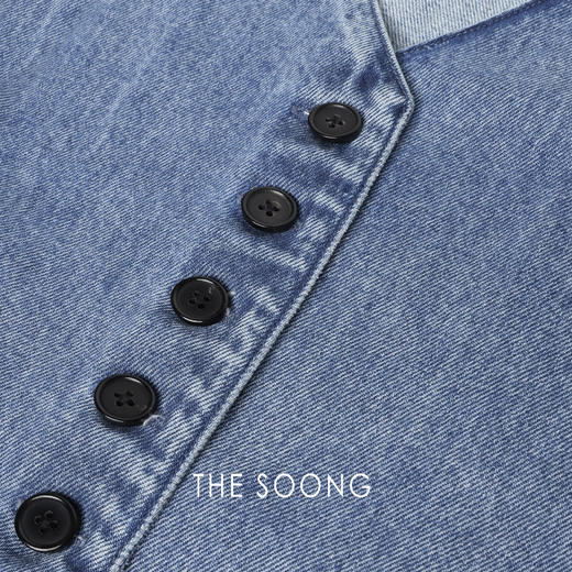 THESOONG|"牛仔马甲"复古莱赛尔洗水磨纱做旧质感马甲外套BNZ6976 商品图5