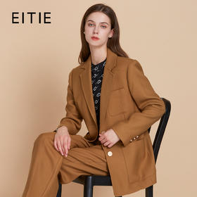 EITIE爱特爱冬季新款气质通勤修身显瘦干练100%绵羊毛毛呢西装外套603301