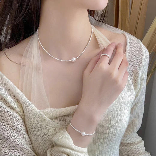 【福利抢先购】BAOFANDI宝梵迪 施华洛世奇极光满天星辰碎银子珍珠项链+手链【礼袋+礼盒+保养卡+证书】 商品图0