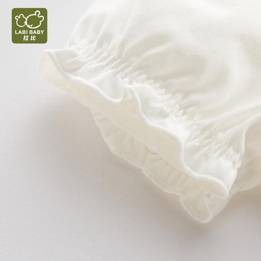 拉比-童衣类（夏）I5精致偏开连体短袖衣米白059 商品图3