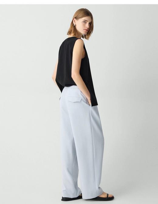 612-2 渠道货 憋走宝 th三醋酸无袖V领无袖 侧摆开叉 短袖/衬衫 宽松飘逸凉爽 商品图4