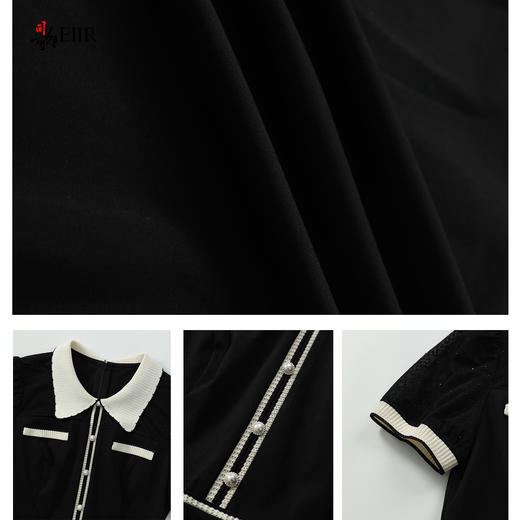 司歌弹力翻领短袖收腰连衣裙A911242X 商品图2