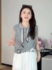 【GZ】无忧购韩版时尚丝巾拼接翻领Polo衫无袖背心8105（截单后3-5天发货） 商品缩略图4