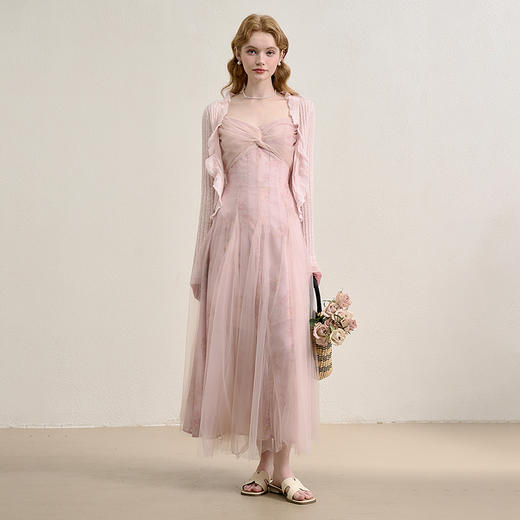 【仙气飘飘】法式浪漫设计感罩纱连衣裙女2025夏季碎花吊带裙H0050816 商品图1