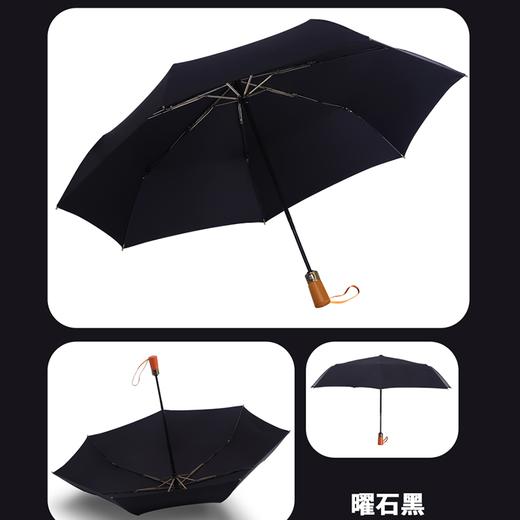 哈瓦那 木手柄大尺寸自动开收 纳米不沾水技术三折伞 商品图3