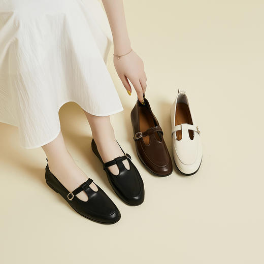 步印【大牌平替】玛丽珍T型搭扣乐福鞋2506 商品图3