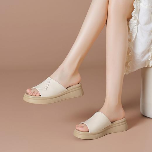 【软羊皮】凉拖鞋25夏季新款不累脚女士拖鞋松糕底凉鞋女-BB 商品图0