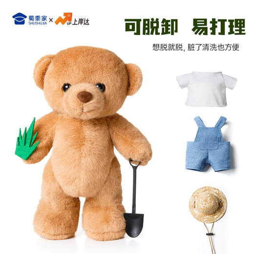 【农科站立小熊】创意毛绒小熊公仔儿童玩具服装可脱送礼礼物 商品图3