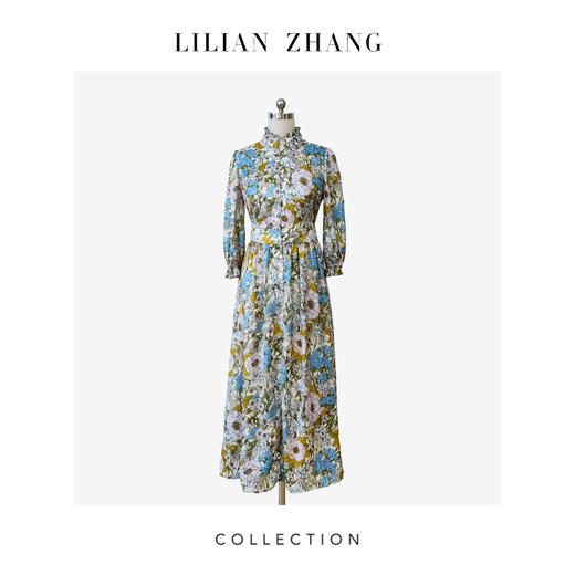 定制—法式梦幻—“人间伊甸园”Lady挚爱花卉优雅连衣裙 2201102 商品图0