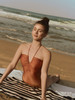 HAI｜51107 Second Skin Ruched V-Neck Onepiece  [复肤 珠光 绕头抽皱连体泳衣] 商品缩略图0