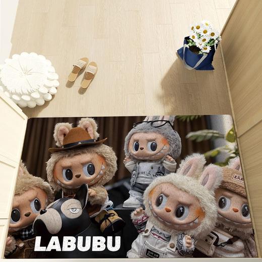 【卡通地垫，时尚可爱！】labubu拉布布卡通入户门地垫 丝圈脚垫玄关易打理 pvc防滑地毯-QQ 商品图1