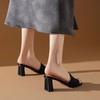 【羊皮内里】拖鞋25夏新款方头露趾粗跟时尚水钻高跟凉拖-BB 商品缩略图2