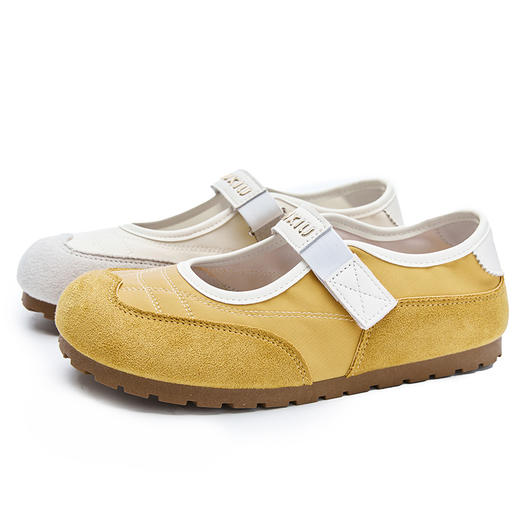 西遇运动芭蕾鞋女新款夏季丑萌圆头黄色玛丽珍鞋软底平底单鞋V1256843 商品图4